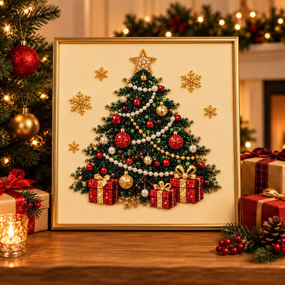 CHRISTMAS PEARL DIAMOND
PAINTING KIT WITH FRAME