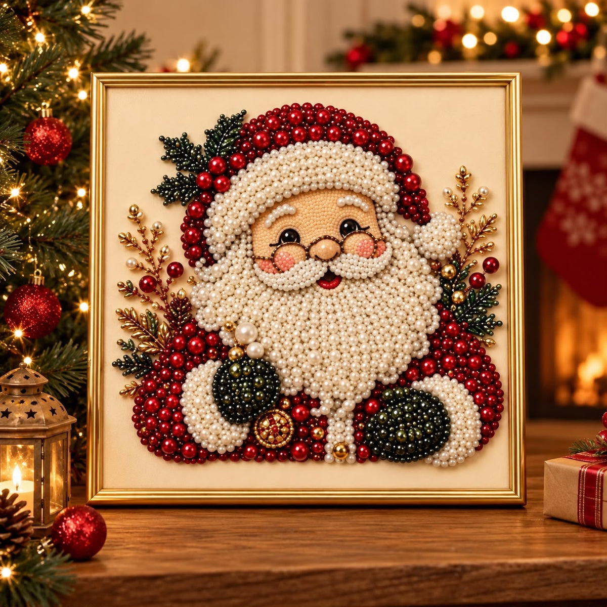 CHRISTMAS PEARL DIAMOND
PAINTING KIT WITH FRAME